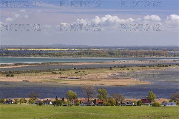 Aerial view from Dornbusch Lighthouse over Hiddensee Island in the Baltic Sea