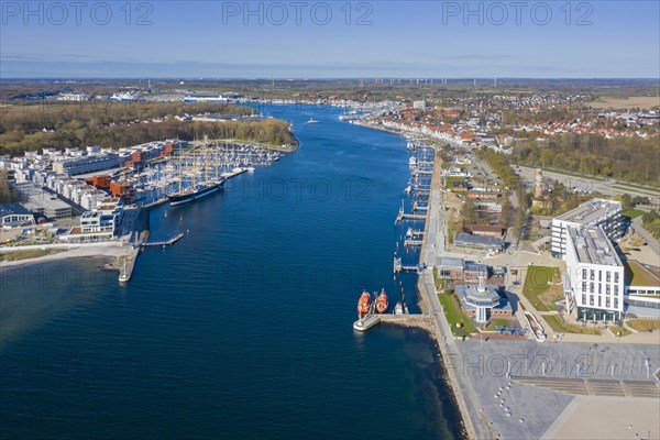 Aerial view over port