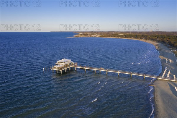 Aerial view at the seabridge with restaurant