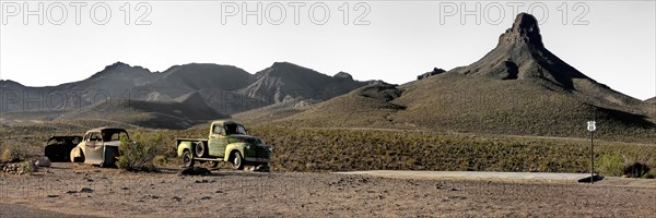 Cool Springs Station on historic Route 66 with a view of the pickup. Oatman