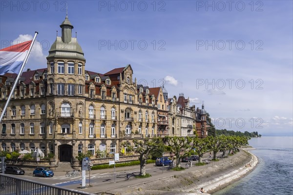 Seestrasse with its magnificent villas on Lake Constance at the old Rhine bridge