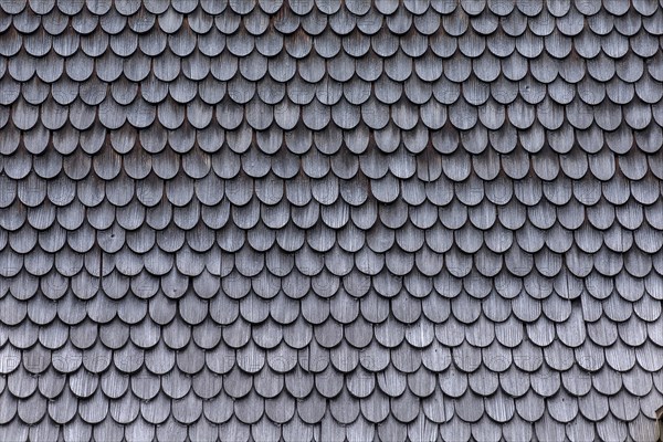 Wooden shingles on a farmhouse in Allgaeu