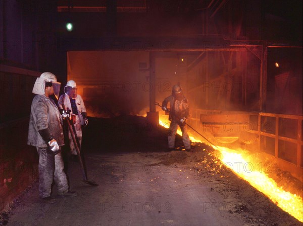 Steel production at Hoesch AG Westfalenhuette on 6.4.1993