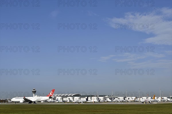 Aircraft taking off Turkish Airlines Airbus A350-900