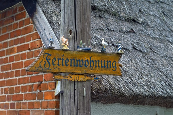Mecklenburg-Western Pomerania Greifswald Wieck sign Holiday flat Germany Europe