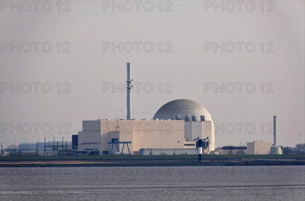 The decommissioned nuclear power plant Brokdorf on the Elbe