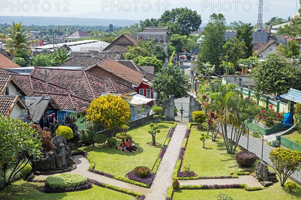 View over the village Tumpang from Candi Jago