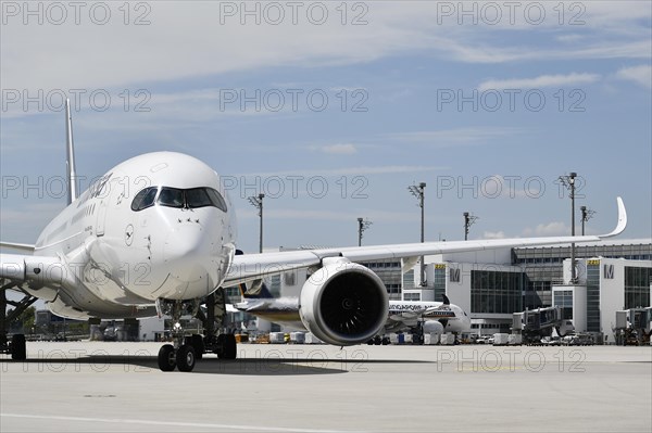 Rolling Lufthansa Airbus A350-900 with Terminal 2