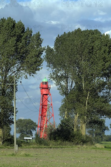 Lighthouse on the Weser Island Harriersand County Osterholz Germany Europe