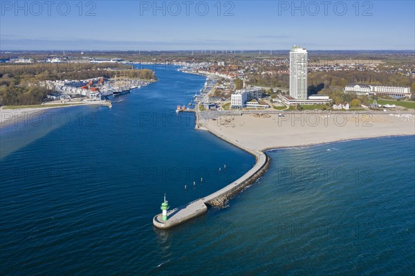 Aerial view over mole