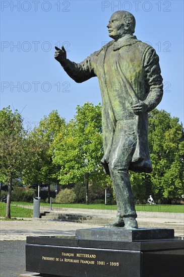 Statue of French president Francois Mitterrand at Lille