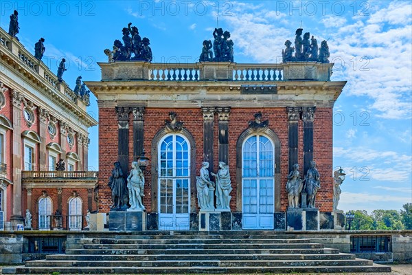 Side wing of the Neues Palais on the right side of the courtyard