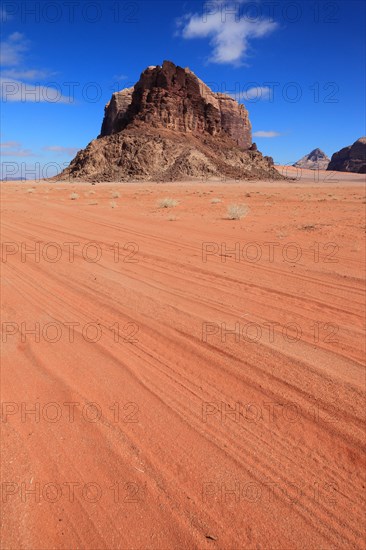 Desert landscape in Wadi Rum