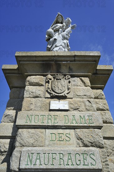 The statue Notre-Dame des naufrages at the Pointe du Raz at Plogoff