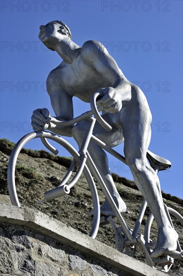 Statue for Tour de France cyclist Octave Lapize at the Col du Tourmalet in the Pyrenees