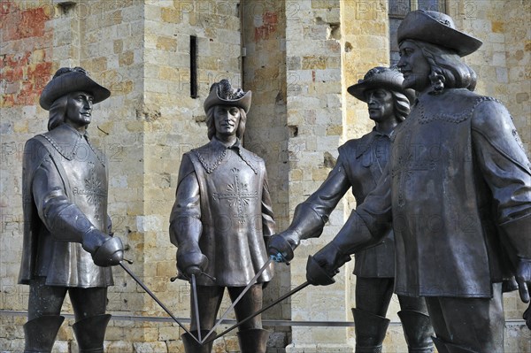 Statue of dArtagnan and The Three Musketeers at Condom