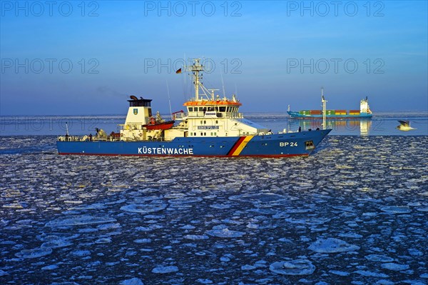 Two ships on the Lower Elbe near Cuxhaven