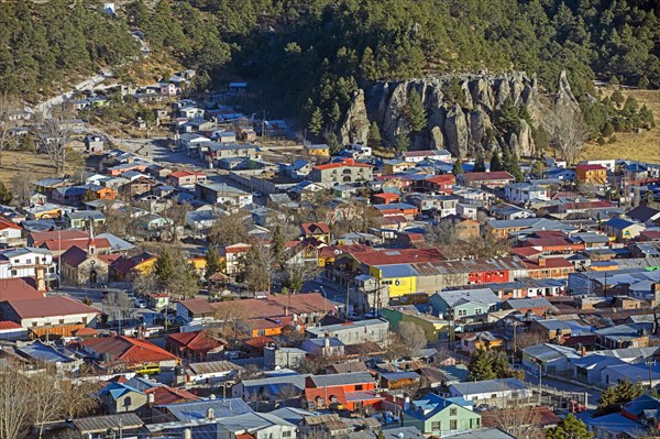 Aerial view over the town Creel