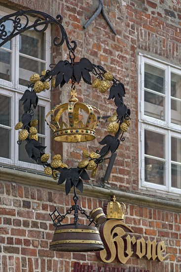 Nose sign from the historic Krone Inn in the old town