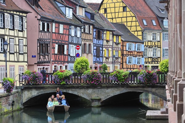 Colorful facades of timber framed houses at Petite Venise