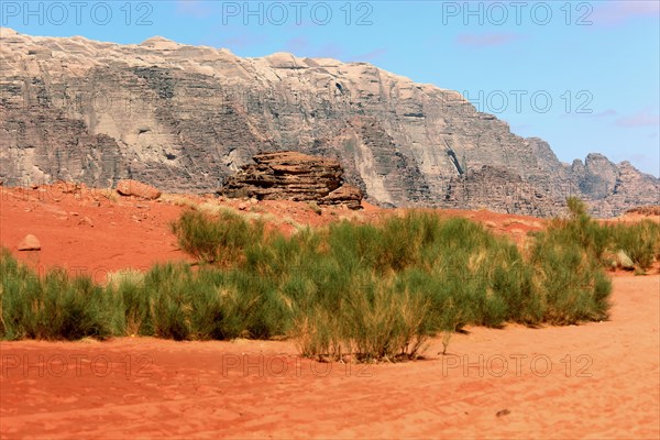 Desert landscape in Wadi Rum