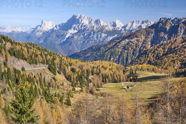 Gardena Pass with mountain panorama