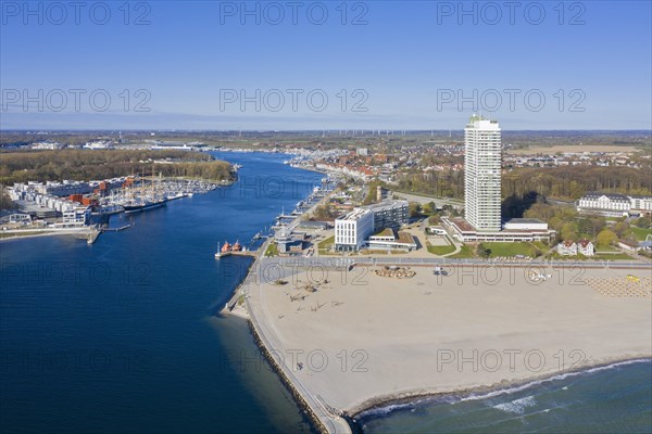 Aerial view over the beach