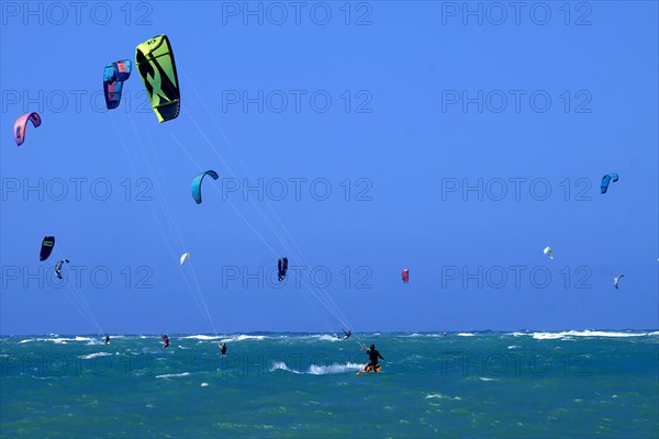 Kite surfers in the sea off Cabarete