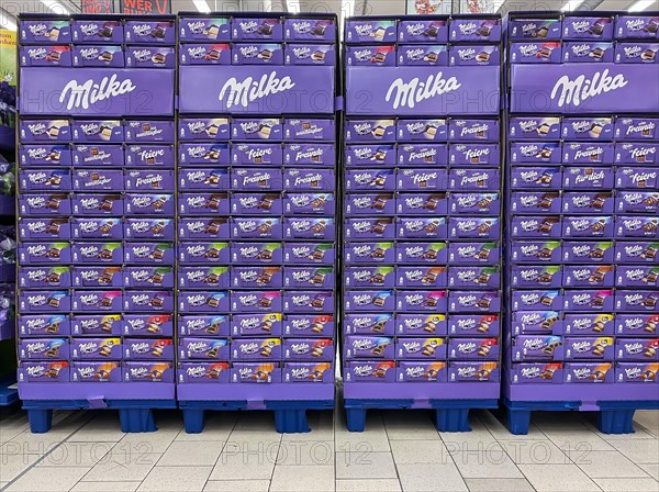 Milka chocolate on a pallet