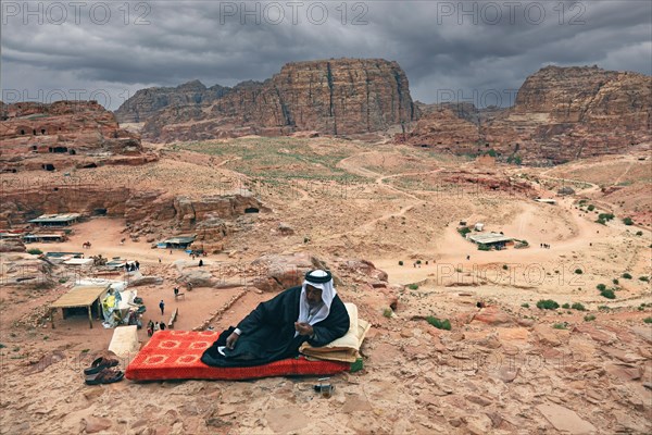 Bedouin resting on a mattress