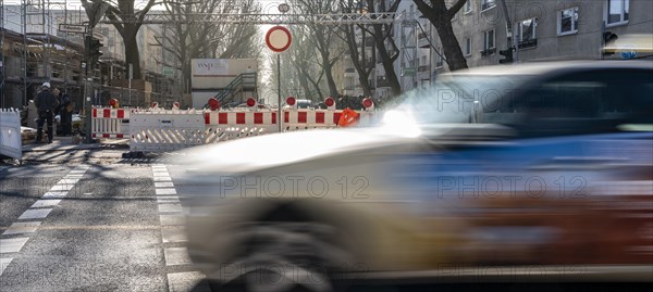 Vehicle at a road construction site