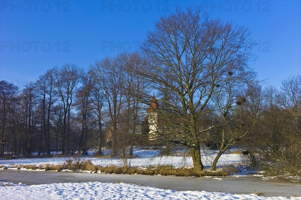 The church of Neu Sankt Juergen in winter