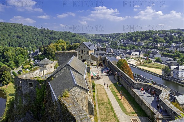 Aerial view over the Chateau de Bouillon Castle