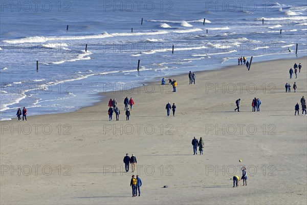 View over the North Beach with beach walkers