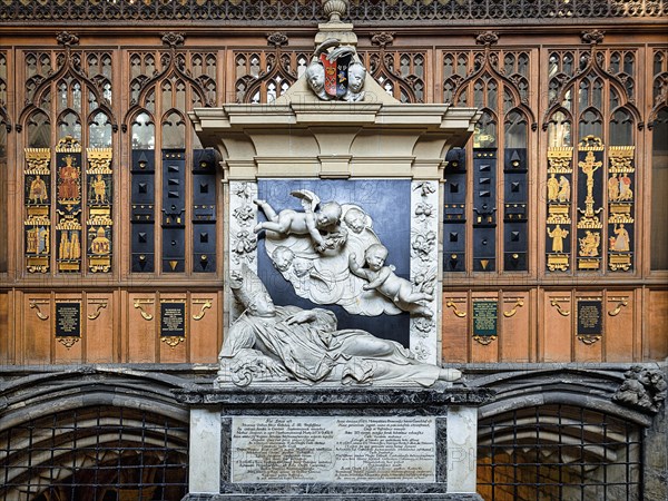 Memorial Stone with Sculpture and Inscription