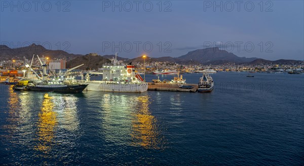 Ships Port Evening NightSao Vicente Mindelo Cape Verde