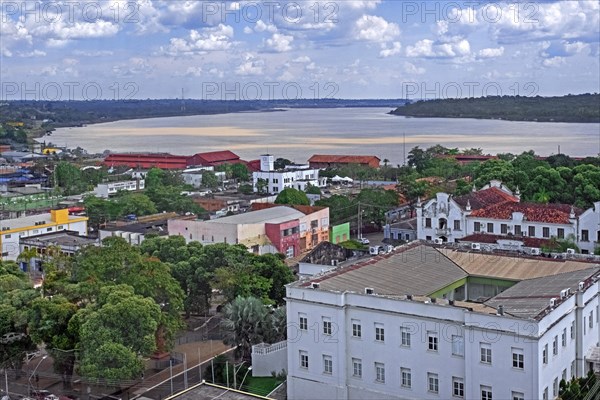 Aerial view over the city Porto Velho on the eastern shore of the Madeira River