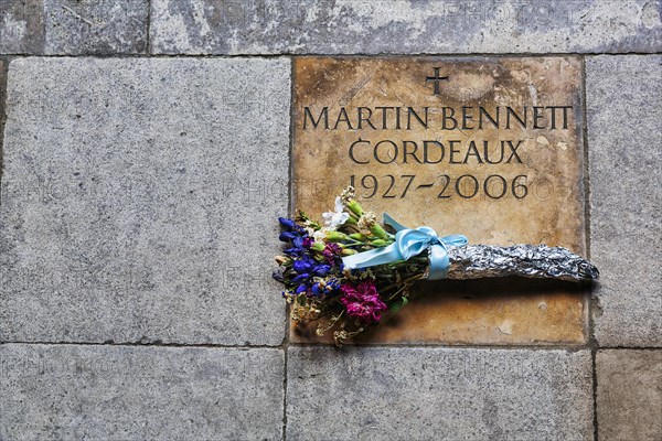 Memorial plaque in floor