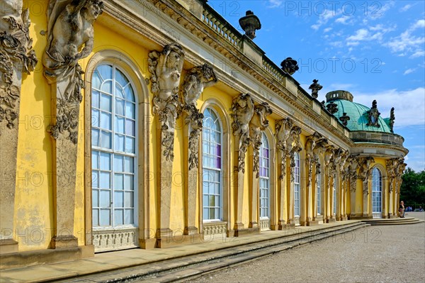 South side of Sanssouci Palace with semi-oval central building