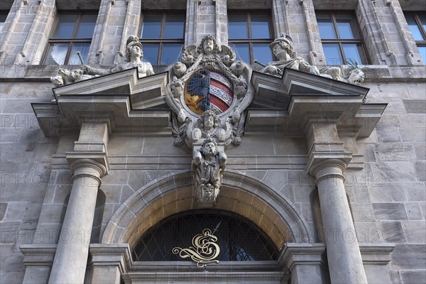 Right entrance portal of the historic Wolf Town Hall