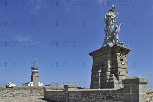 The statue Notre-Dame des naufrages at the Pointe du Raz at Plogoff