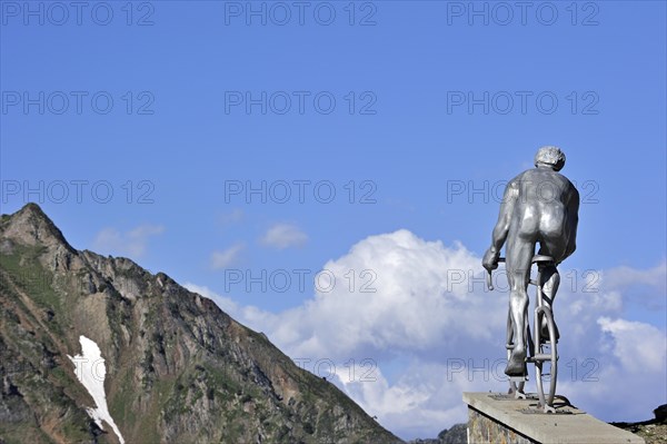 Statue for Tour de France cyclist Octave Lapize at the Col du Tourmalet in the Pyrenees