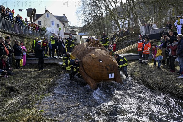 Zuber des Biberbau zu Tennenbronn auf dem Fluss Schiltach