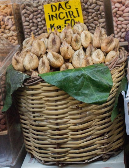 Dry fig fruit in the market in view