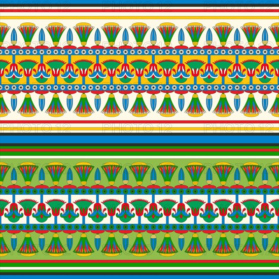 Ancient Egyptian traditional background, vector seamless pattern