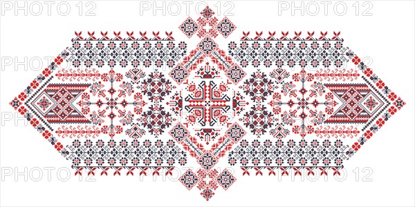 Traditional Romanian embroidery vector design element over white background