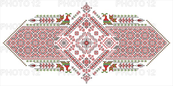 Traditional Romanian embroidery vector design elment over white background