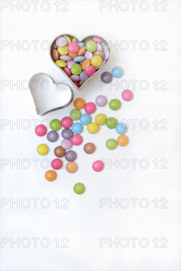 Chocolate Lentils in Heart Cookie Cutter, Smartie