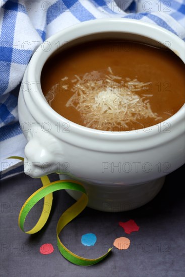 Basler Mehlsuppe, the soup is traditionally eaten at Fasnacht, Basel, Switzerland, Europe