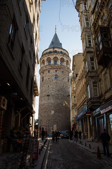 View of the Galata Tower from Byzantium times in Istanbul